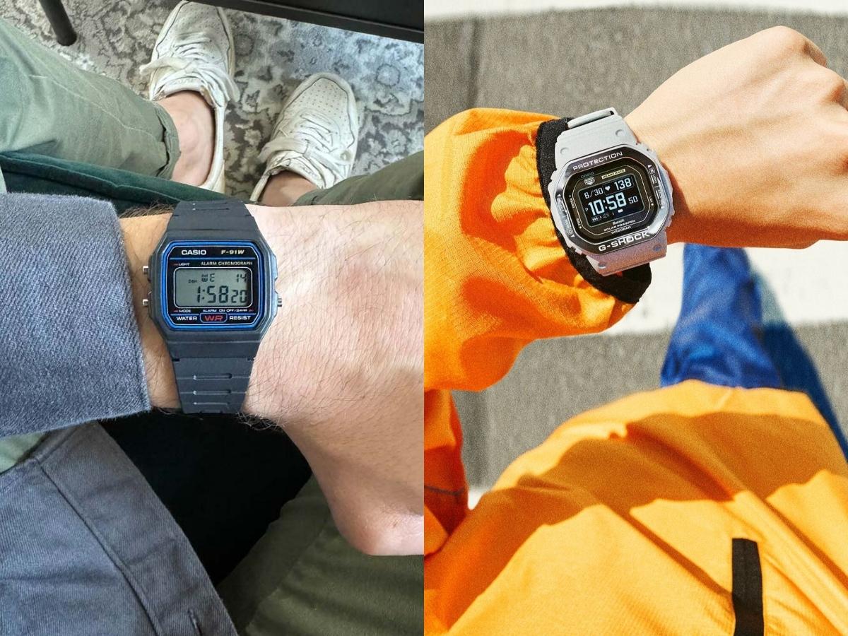 Đồng hồ kiểu field watch hoặc điện tử sẽ hoàn thiện diện mạo ấn tượng