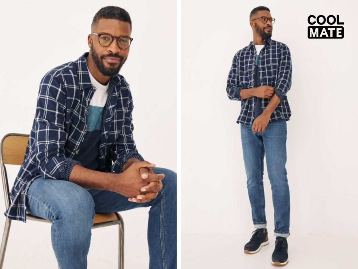 Outfit trưởng thành, lịch lãm nhưng trẻ trung, thích hợp cho môi trường làm việc smart-casual hoặc hẹn hò.