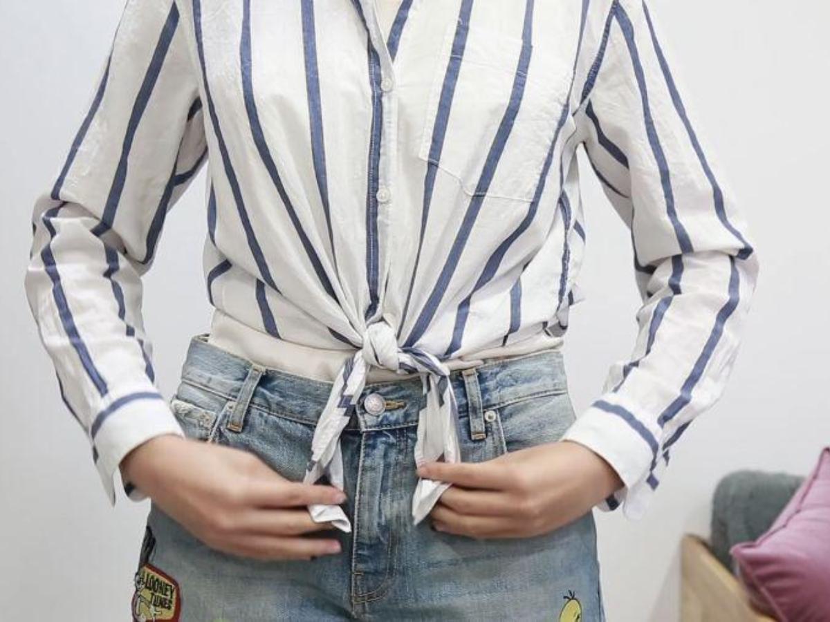Bột áo sơ mi ngang hông để trở nên bụi bặm hơn