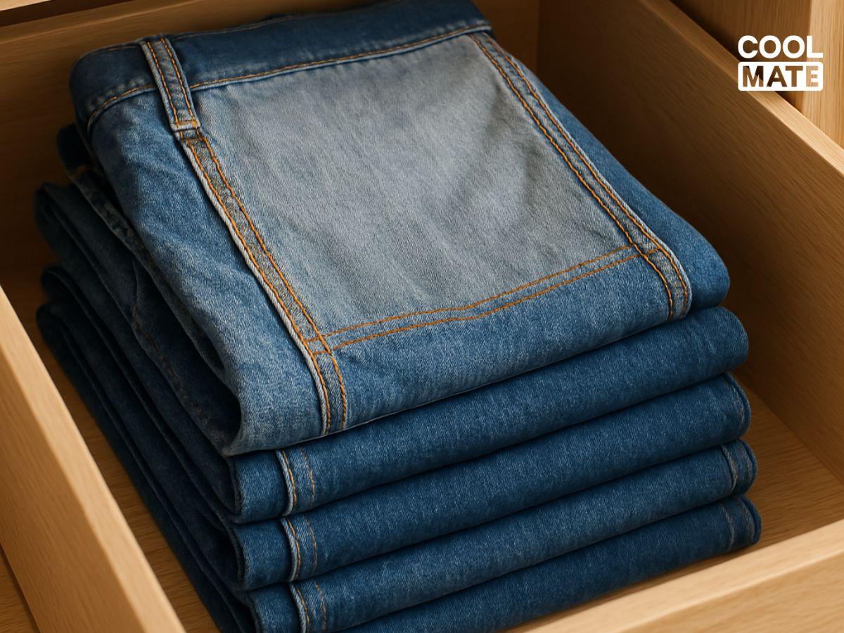 Lộn mặt trái quần jeans sẽ giúp hạn chế phai màu