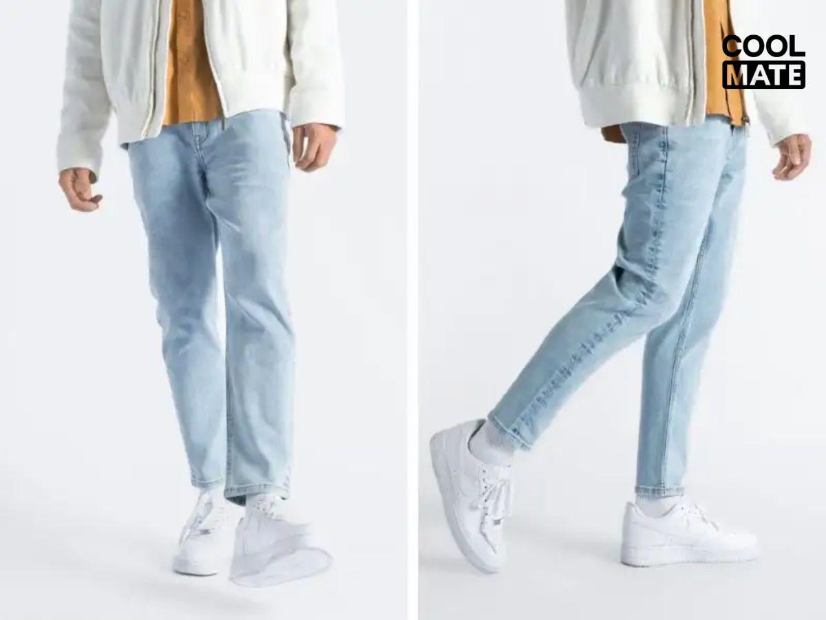  Quần Jean Nam Trơn Form Slim Crop của nhà Routine