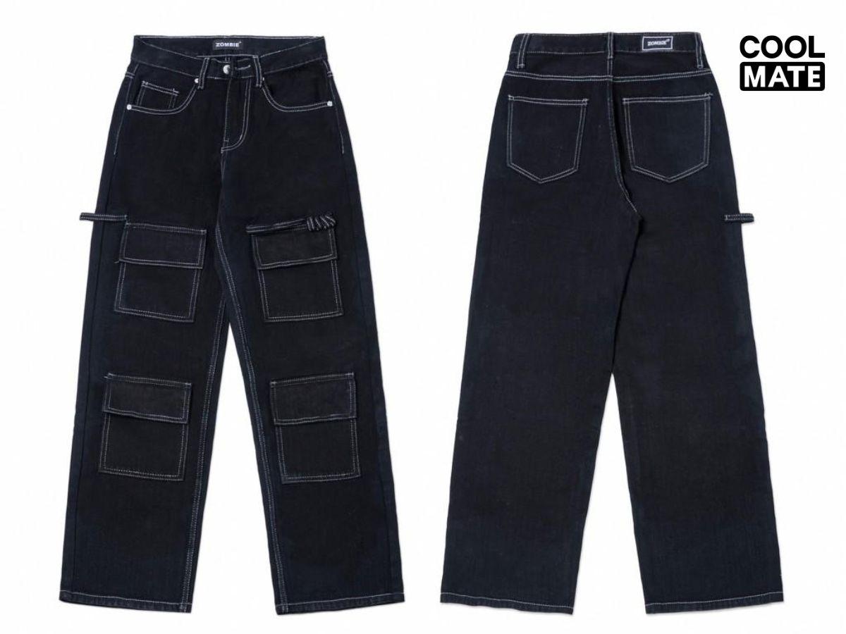Quần jean Zombie phong cách streetwear, với chi tiết wash mạnh, rách tự nhiên và form dáng rộng, thể hiện tinh thần nổi loạn và cá tính Gen Z