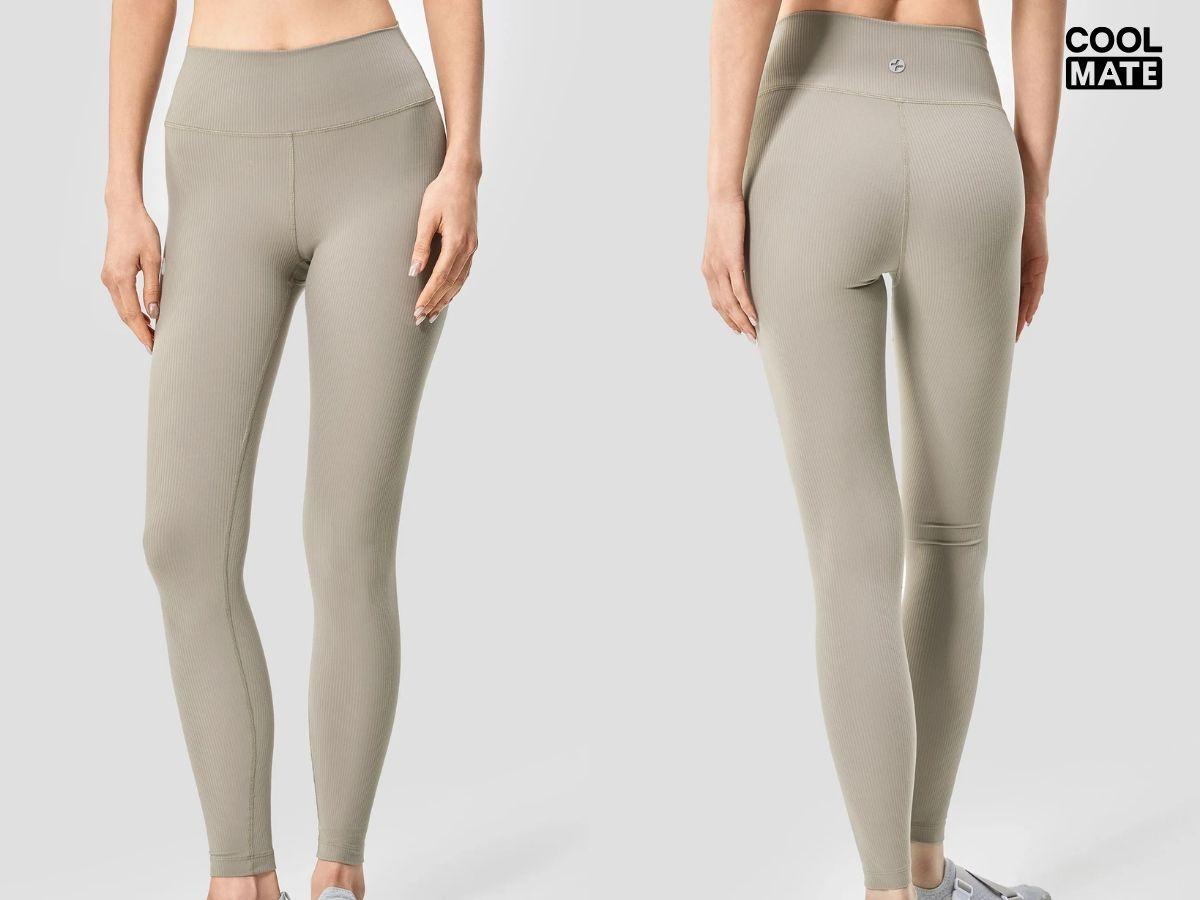 Quần legging yoga nữ cạp cao Coolmate với chất liệu co giãn 4 chiều