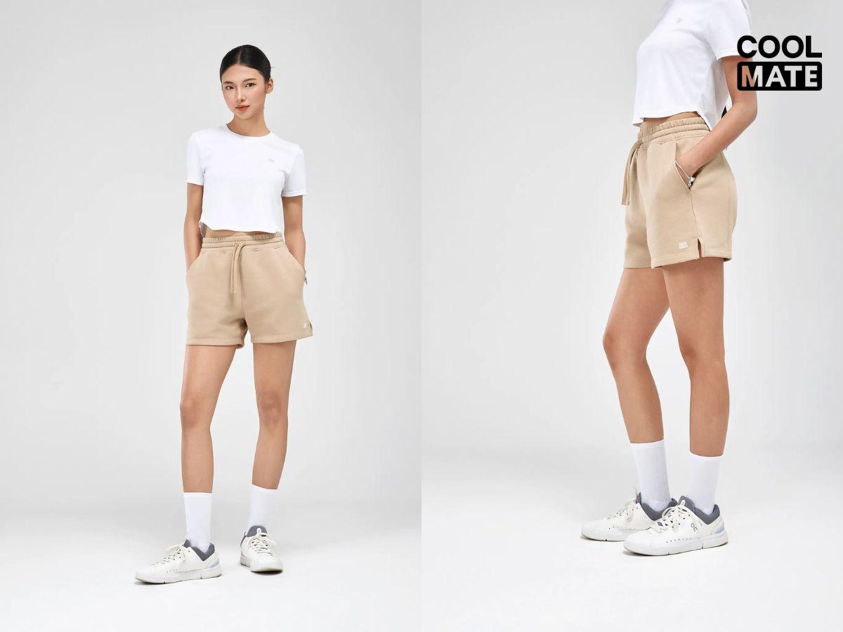 Quần short mid-length thoải mái phù hợp cho tập gym và thể thao