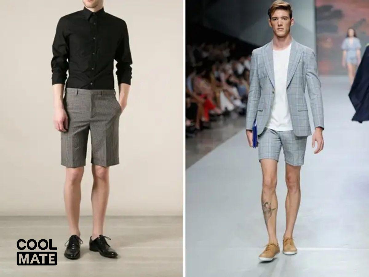 Quần short nam cùng giày tây