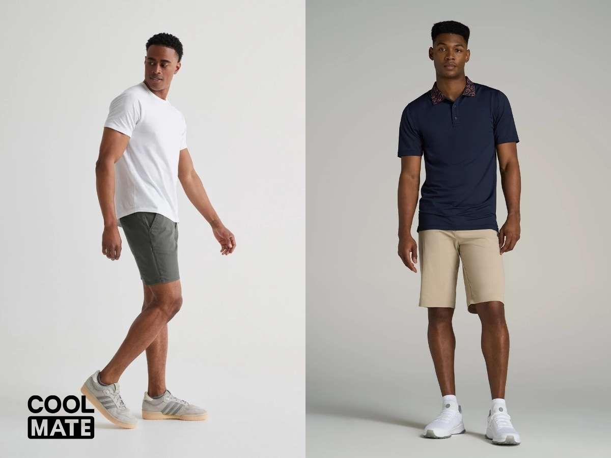 Mẫu kaki hoặc denim kết hợp cùng áo thun trơn hoặc áo polo tạo sự trẻ trung, năng động