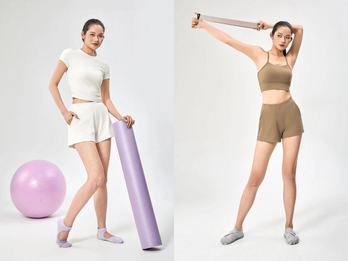 Quần short ribbed nữ phù hợp với đa dạng hoạt động thể thao cường độ từ nhẹ đến vừa