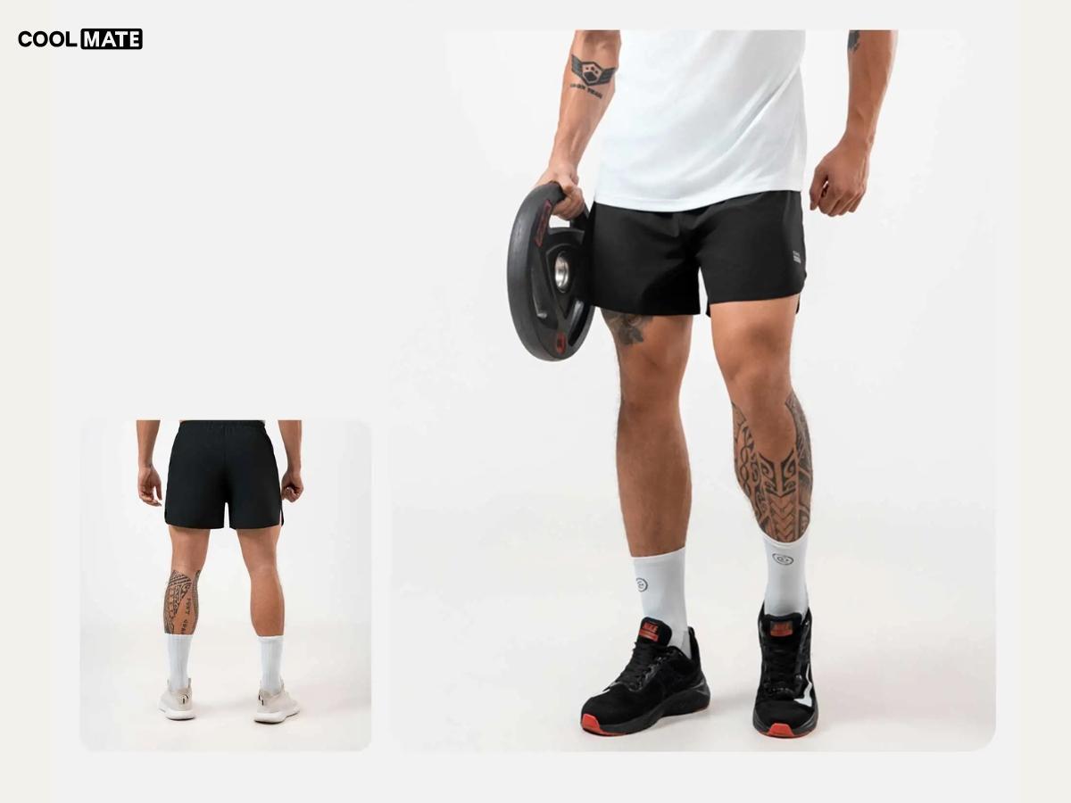 Đối với người chạy bộ gym/trong nhà, cách chọn quần short chạy bộ nam cần đảm bảo sự linh hoạt cho hoạt động hỗn hợp