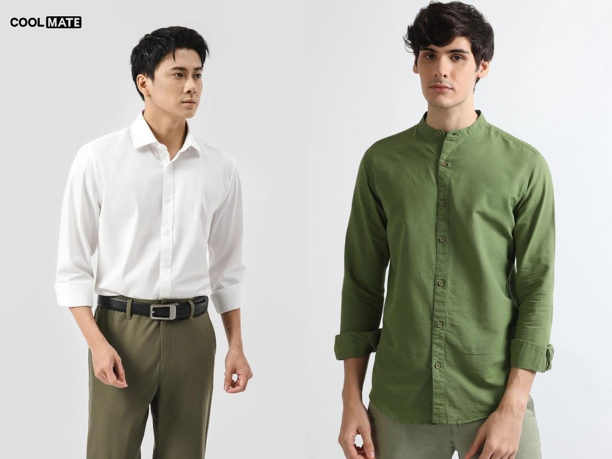 Xắn tay áo là một cách đơn giản để tạo sự thoải mái và làm dịu bớt sự cứng nhắc của sơ mi dài tay