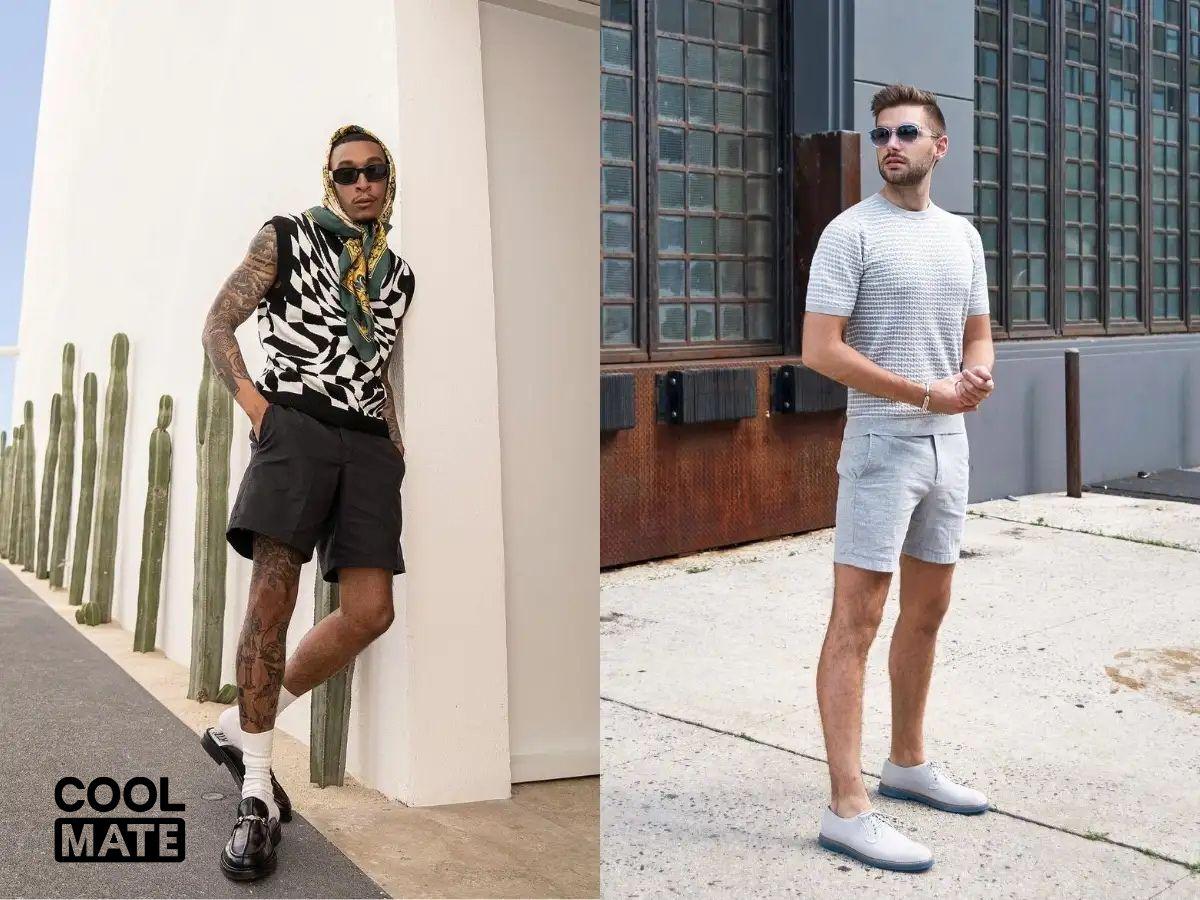 Phối quần short với giày loafers hoặc giày derby