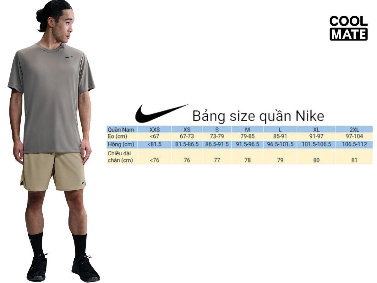 Các thông số và hướng dẫn chọn size của Nike