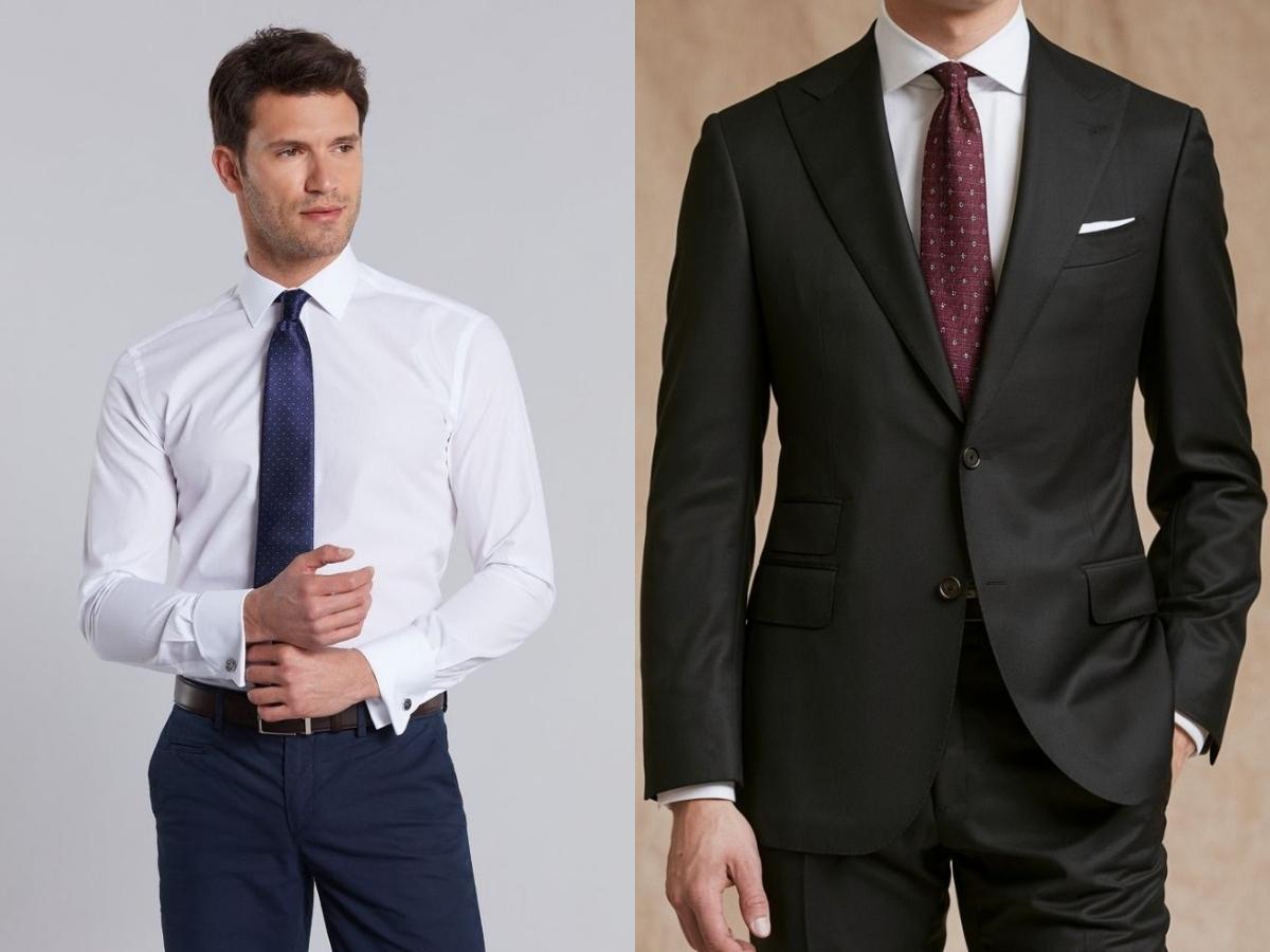 Chấm bi nhỏ tạo hiệu ứng thị giác nhẹ nhàng, dễ kết hợp với trang phục công sở