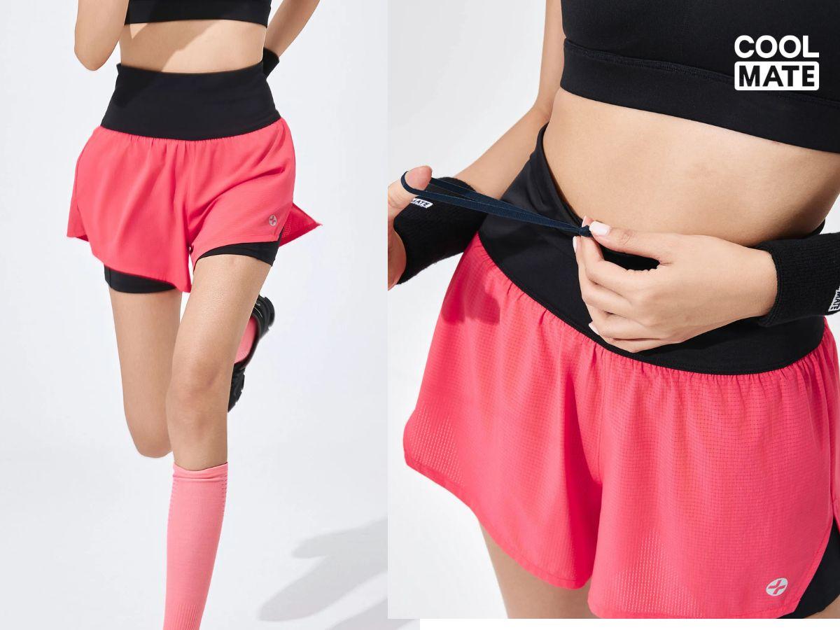 Race Shorts với phần cạp co giãn và dây rút điều chỉnh.
