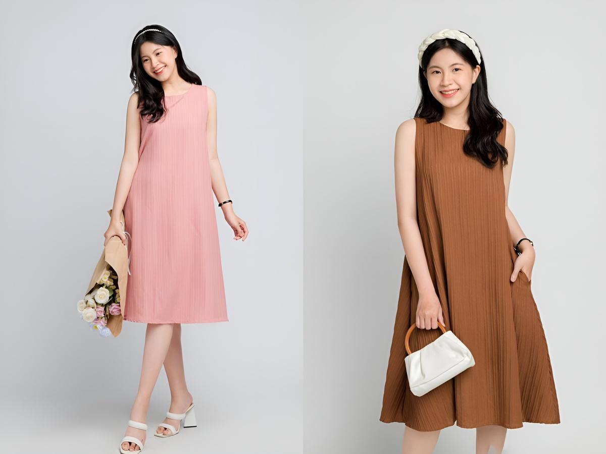 Đầm chữ A dáng suông hợp với mọi vóc dáng