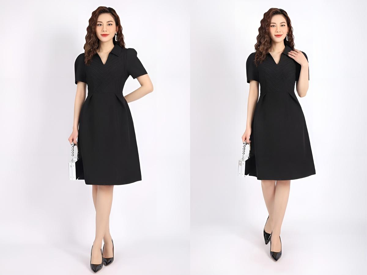 Cách chọn đầm công sở chữ A cho người béo bụng