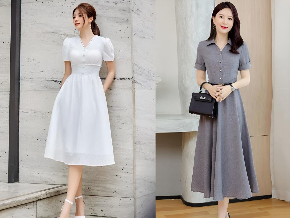 Cách chọn đầm công sở chữ A cho người cao