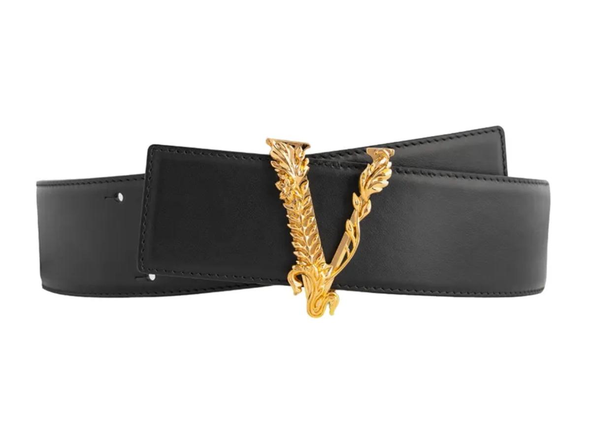Thắt lưng da Versace được thiết kế ấn tượng với logo độc đáo