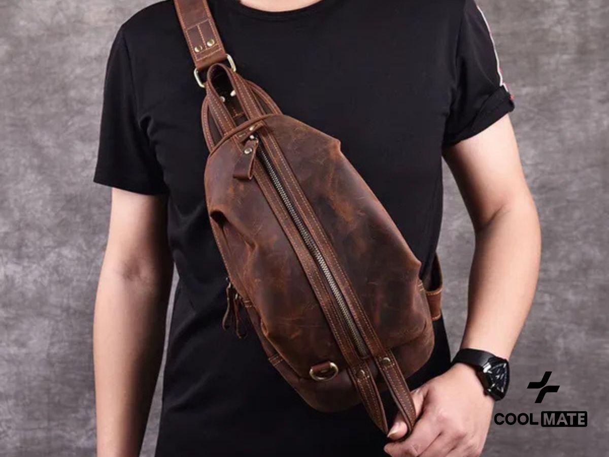 Túi đeo chéo da bò Lazio Leather
