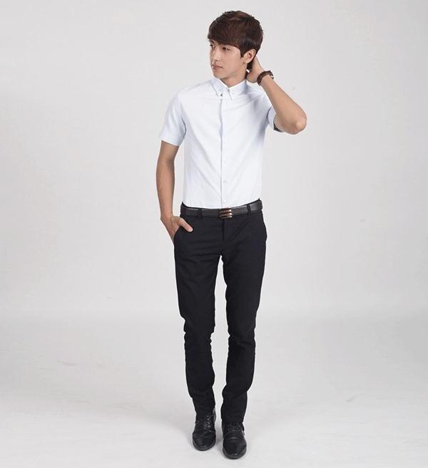 Cách phối đồ nam cao 1m65 trở lên với áo sơ mi và quần kaki