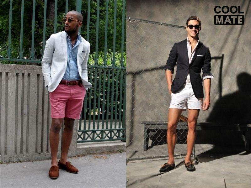 Kết hợp quần short thể thao với áo vest