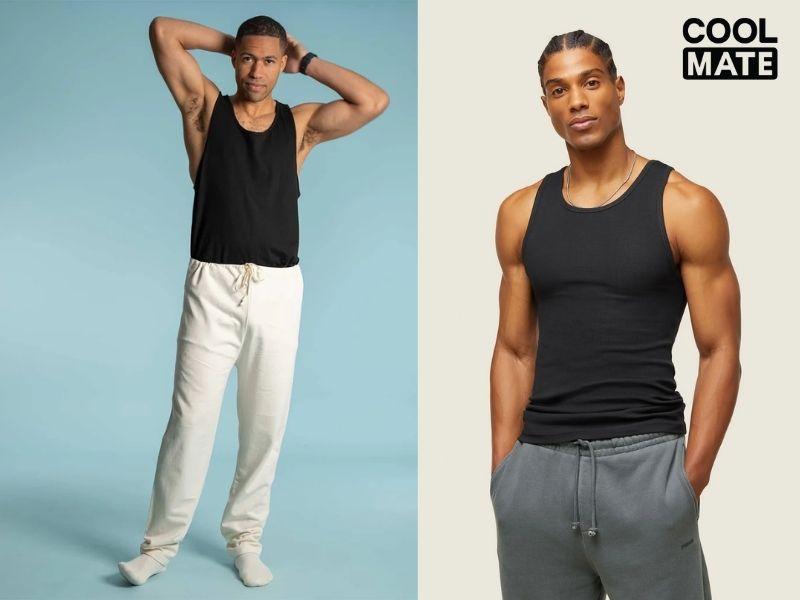 Outfit quần dài thể thao và áo tanktop