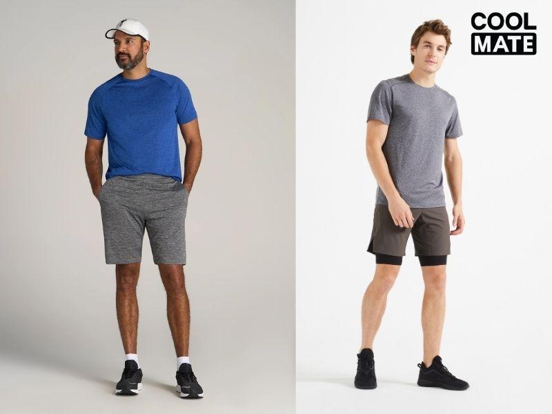 Phối quần short thể thao với áo thun