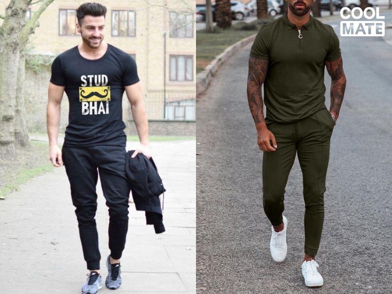 Phối quần jogger với áo sơ mi