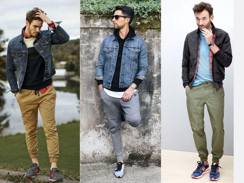 Phối quần jogger với áo jacket