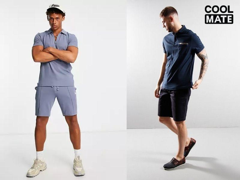 Phối quần short thể thao với áo Polo