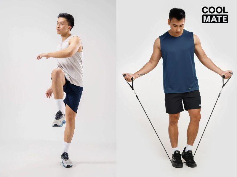 Set đồ tập gym cực ngầu với quần short và áo ba lỗ cực ngầu