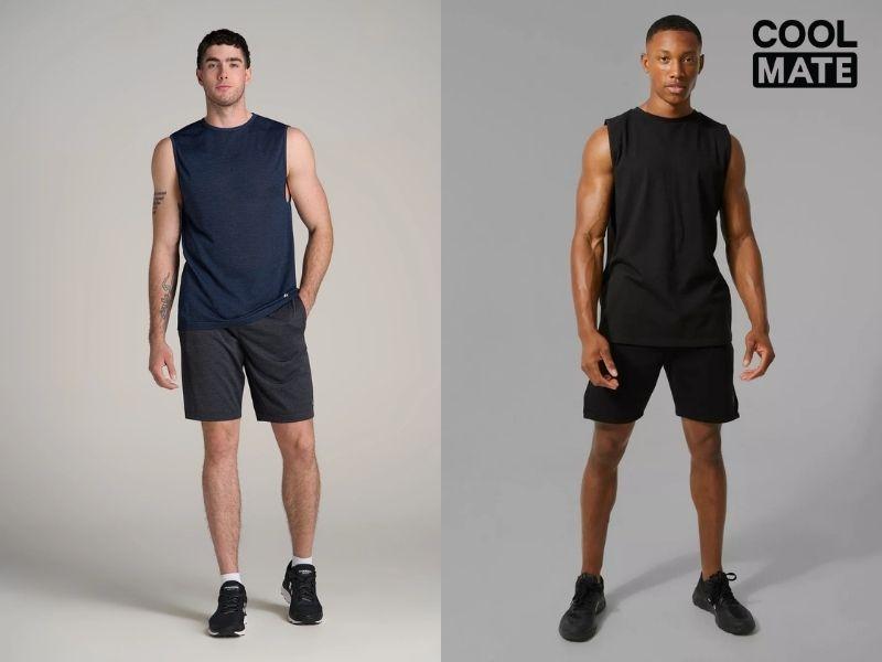 Quần short thể thao phối với áo tanktop