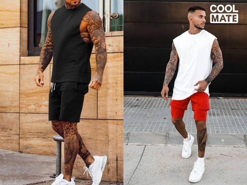 Outfit quần thể thao với áo tanktop
