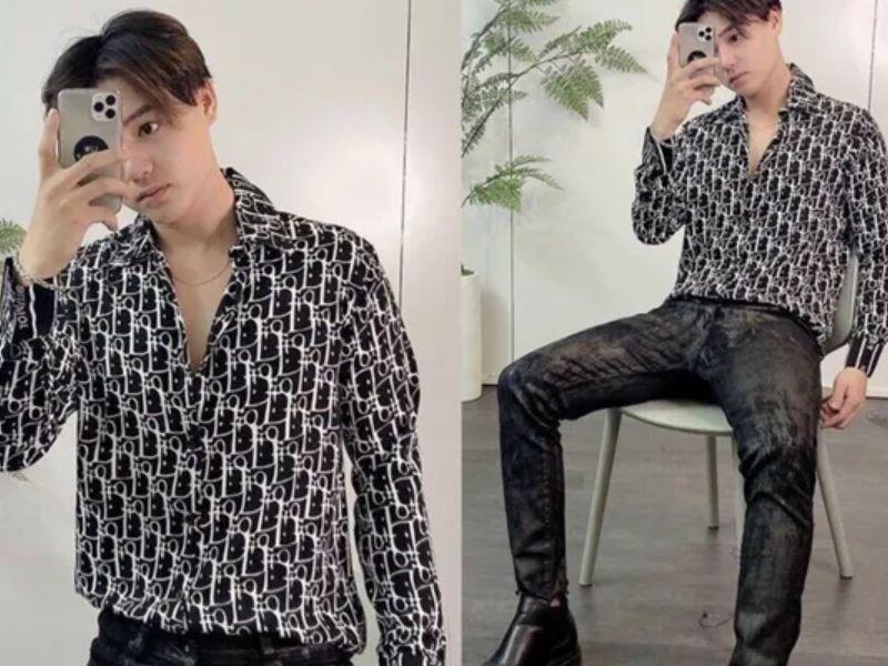 Áo sơ mi nam họa tiết đến từ nhà Dior với điểm nhấn độc đáo