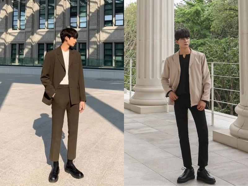 Blazer kết hợp quần tây tạo vẻ ngoài lịch lãm và giúp ăn gian chiều cao