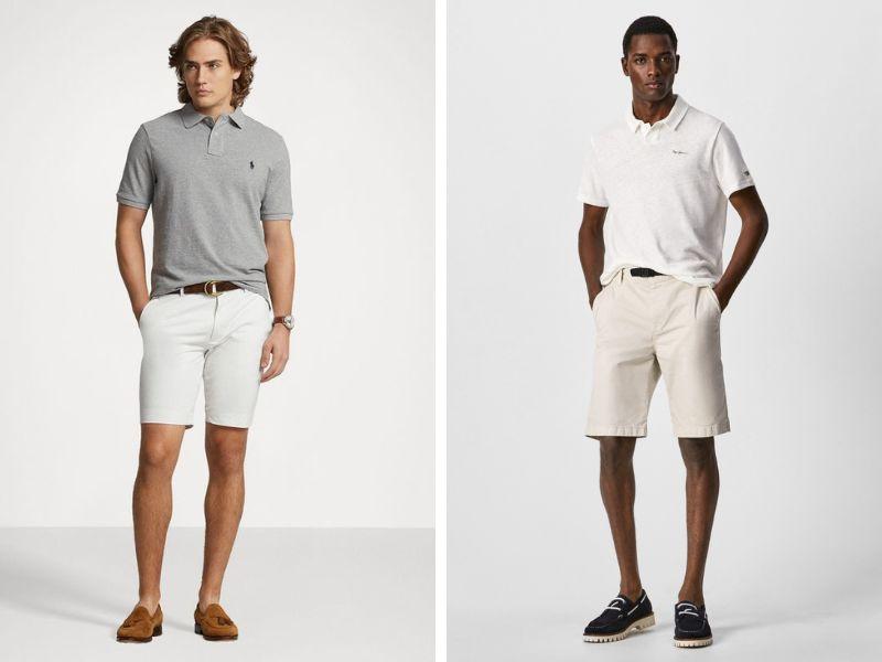 Áo polo phối cùng quần short tạo vẻ ngoài lịch lãm và trẻ trung