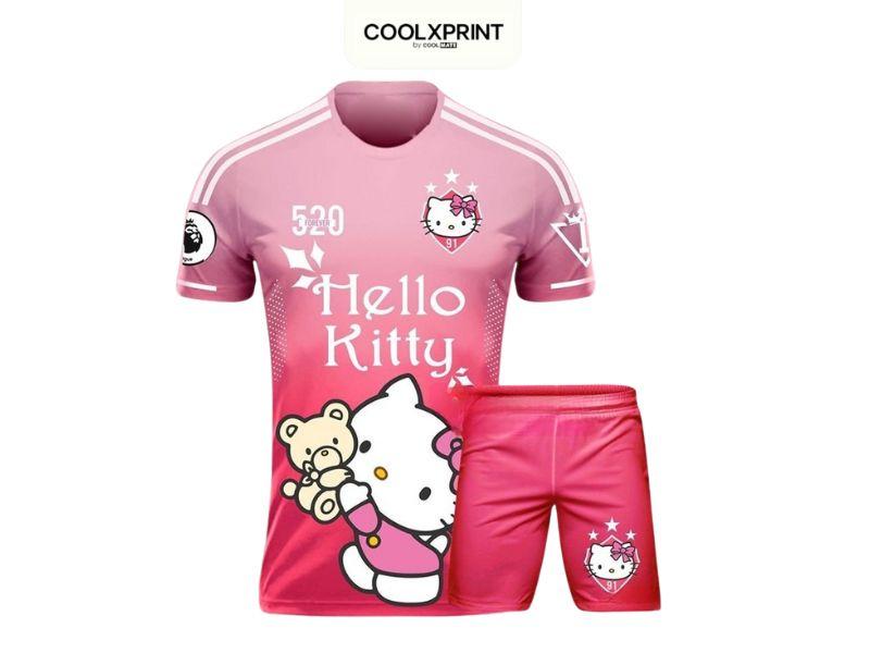 Bộ đồ đá banh Hello Kitty hồng