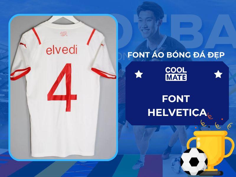 Font chữ in áo bóng đá Helvetica