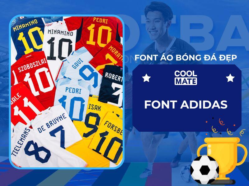Font chữ in áo bóng đá Adidas