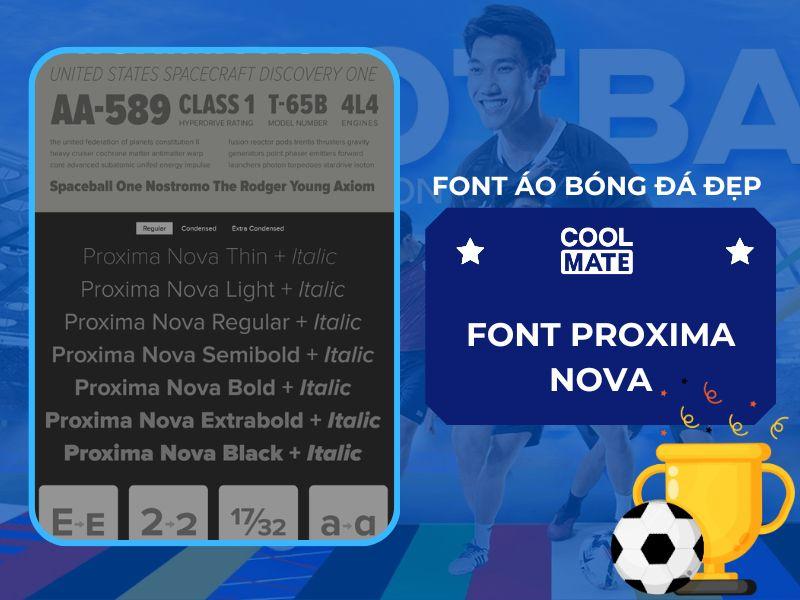 Font chữ in áo bóng đá Proxima Nova
