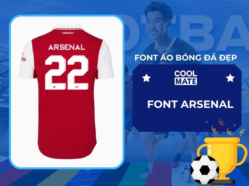 Font chữ in áo bóng đá Arsenal