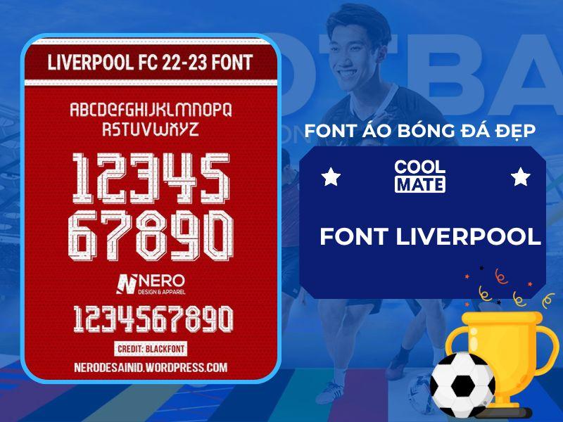 Font chữ in áo bóng đá Liverpool