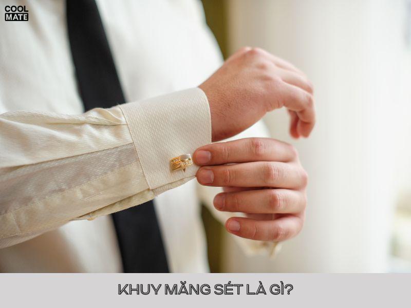 Hình ảnh minh họa khuy măng sét trên cổ tay áo sơ mi