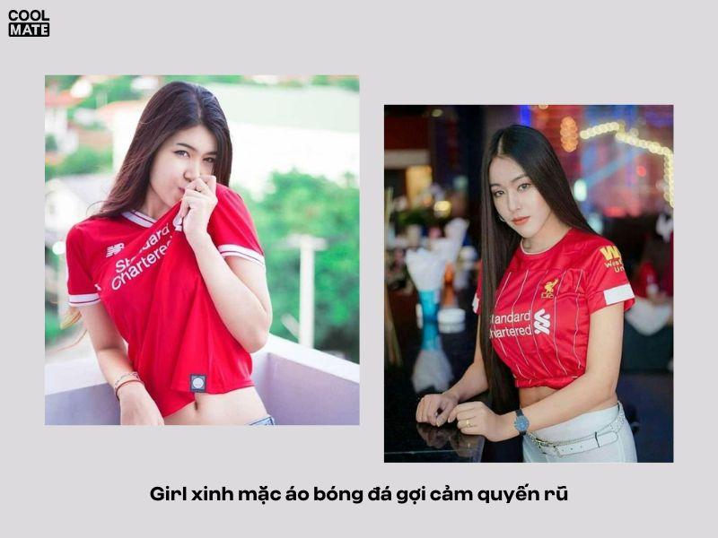 Con gái tạo dáng thần thái với áo bóng đá