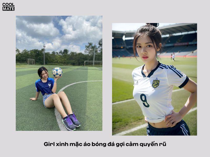 Con gái mặc áo bóng đá xinh đẹp và sexy