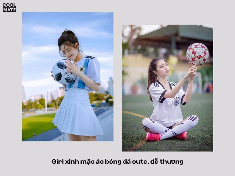 Con gái mặc áo bóng đá xinh xắn và dễ thương
