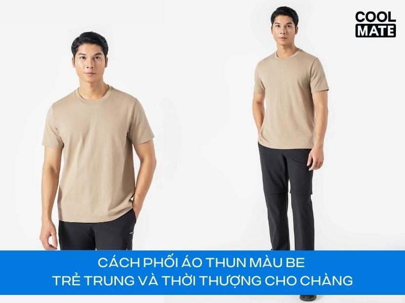 Áo thun màu be đa dạng phong cách