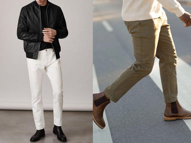 Quần kaki với giày Chelsea Boot mang đến phong cách thời trang chỉn chu, thu hút cho các bạn nam