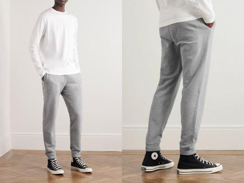 Quần nỉ sunspel tapered brushed sweatpants