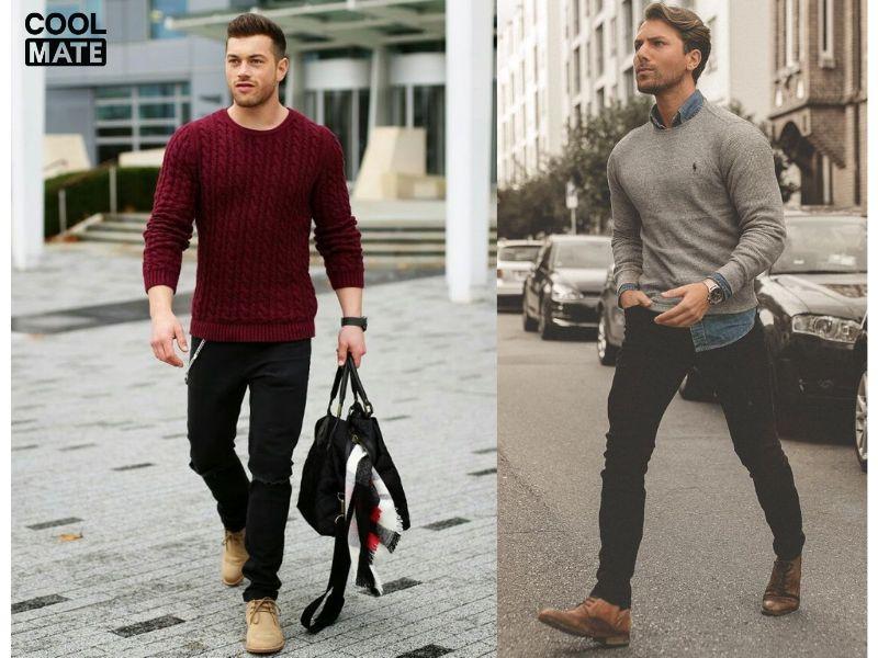  Áo sơ mi kết hợp cùng sweater