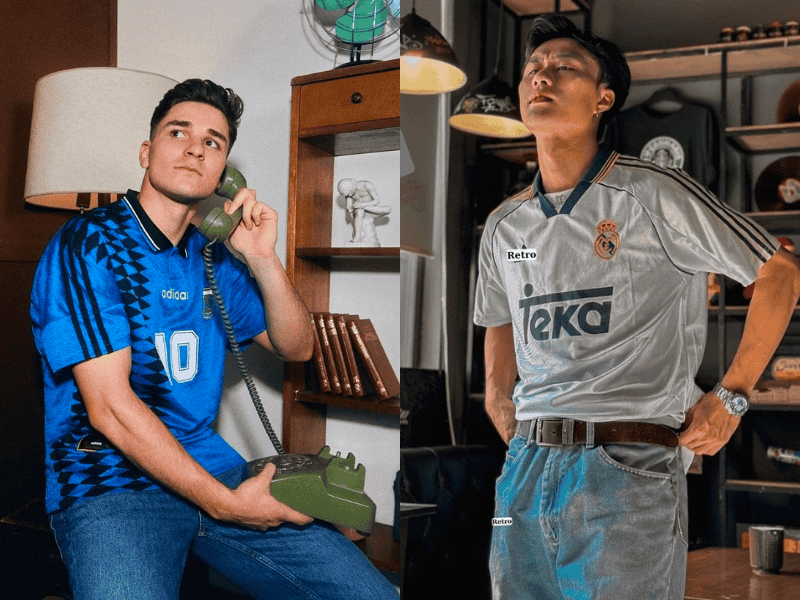 Phối áo đá bóng nam với quần jeans